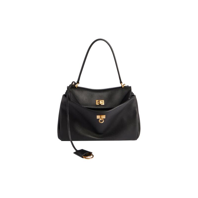 Unused Balenciaga Rodeo with Vintage-Style Gold Hardware and Detachable Shoulder Strap