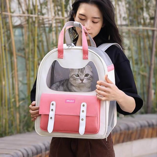 Cat Bag, Portable Dog Bag, Backpack, Cat Shoulder Bag, Large Capacity, Breathable Cat Anti-Stress Portable Pet School Bag
