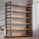 Bookshelf floor-standing storage shelf household children's storage shelf simple steel-wood shelf wrought iron multi-layer bookcase storage rack bed sheet pull cart