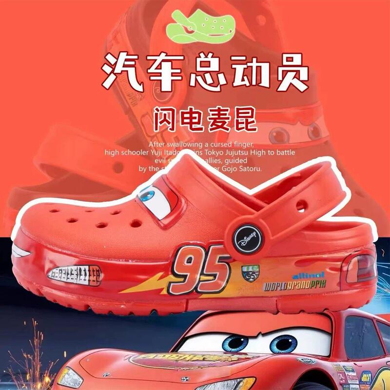 Lightning Mcqueen Croc Shoes 2026 New Summer Children's Height-Increasing Non-Slip Closed-Toe Big Kids Size 95 Parent-Child Cartoon Slippers