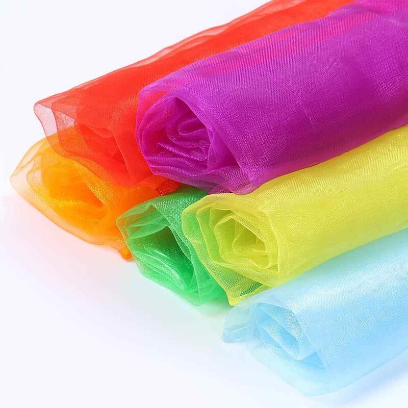 Baby Silk Scarf Spring and Autumn Kindergarten Colorful Early Education Children's Sensory Integration Toy Gauze Scarf Baby Ribbon Gauze Grasping Game