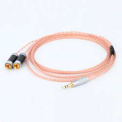 3.5mm 스테레오 대 RCA 듀얼 로터스 오디오 케이블 단일 크리스탈 구리는 두 개의 헤드폰 업그레이드 케이블 스피커 케이블로 나뉩니다.