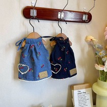 Pet Denim Skirt Retro Suspender Skirt Maltese Yorkshire Couple Suit Bichon Milk Dog Cat Clothes New Style