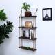 KE3C hole-free solid wood wall storage rack simple hemp rope one-line partition wall hanging storage