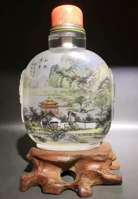 Natural crystal inner painting Snuff Bottle