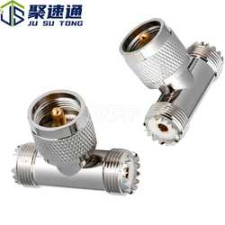 RF 커넥터 UHF 무선 주파수 변환기 PL259 TEE 여성 2SO239UHF 동축 헤드 어댑터