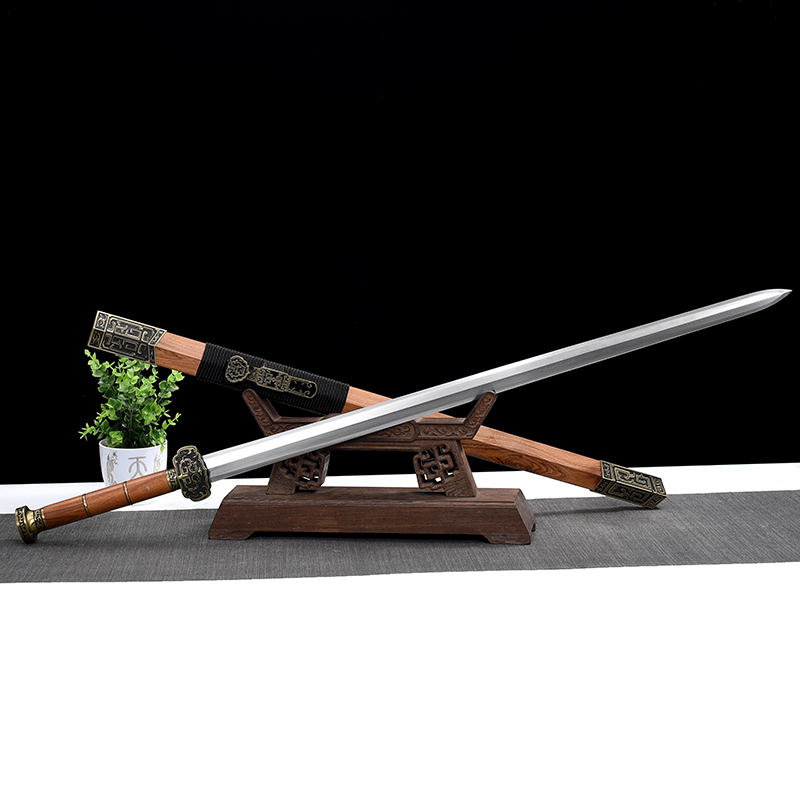 28-inch Ruyi sword (pure bronze imitation ancient loaded with octafacial 100 chains of steel acid branches wood) Provincial master unopened