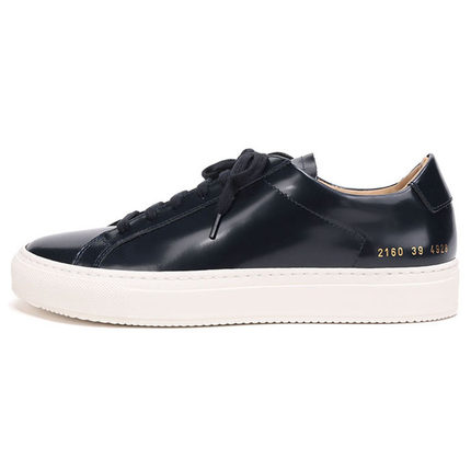 COMMON PROJECTS 漆皮系带低帮平跟圆头板鞋 男款 海军蓝