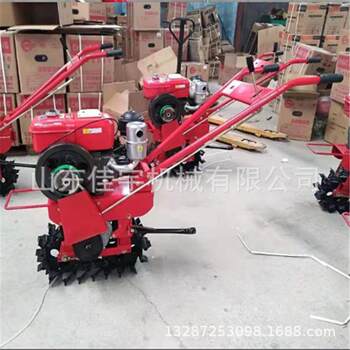 Multifunctional chain rail micro tiller, small plow, gasoline tiller, household tiller
