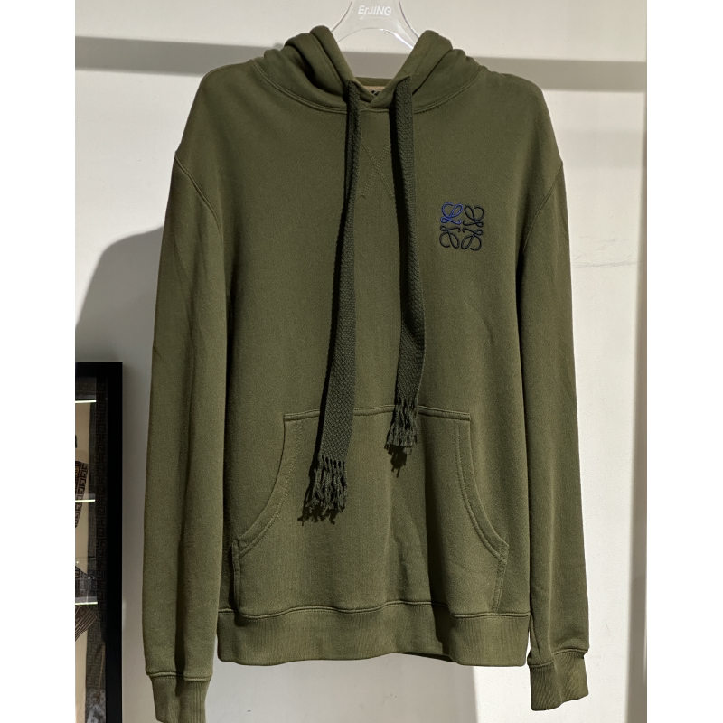 [99 New] Loewek Dark Green Sports Casual Drawstring Hooded Sweatshirt Fashion Trend
