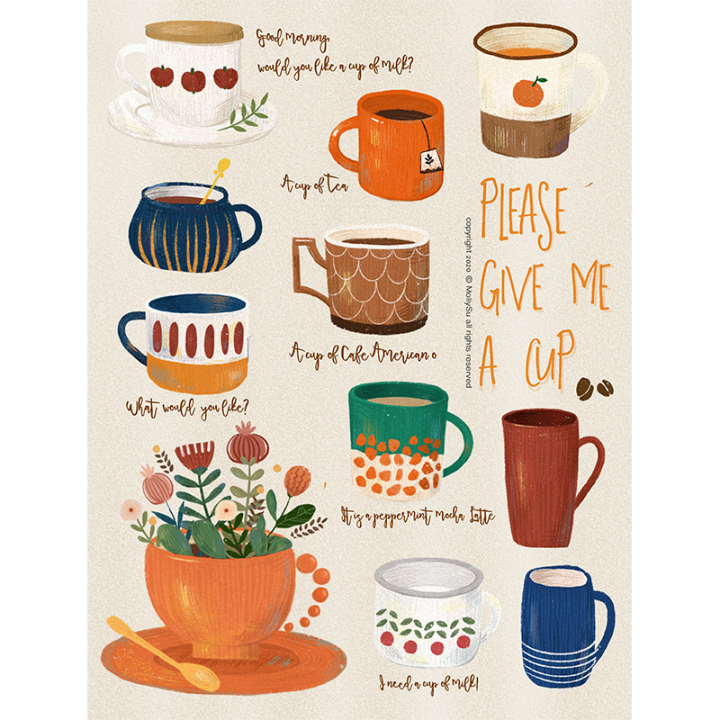 Popcorn pick-up] Guochao artist MollySu (Please give me a cap) limited edition painting-Taobao