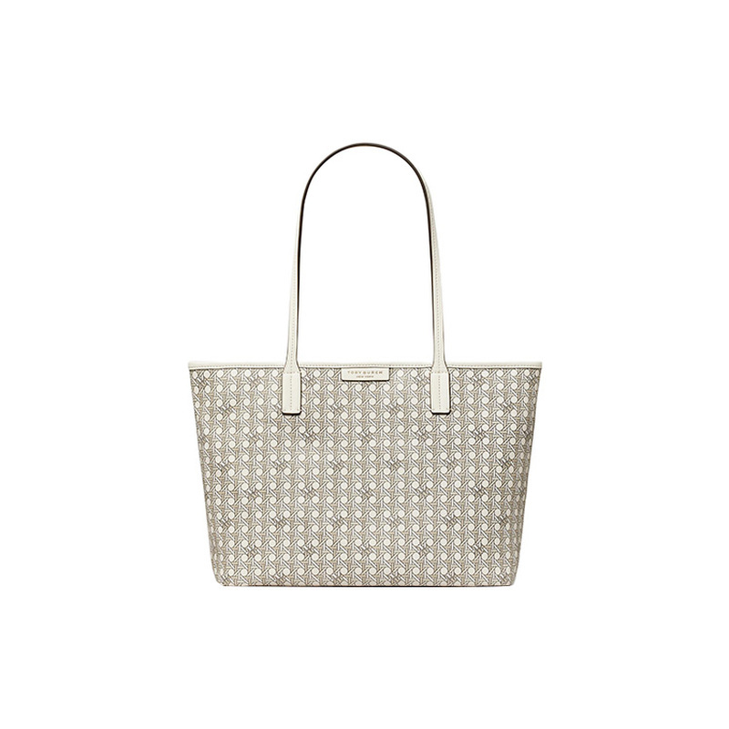 Tory Burch/Tory Burch Coated Canvas Tote Bag Small Women's Ivory White Tory Burch/Tory Burch Coated Canvas Tote Bag Small Women's Ivory White