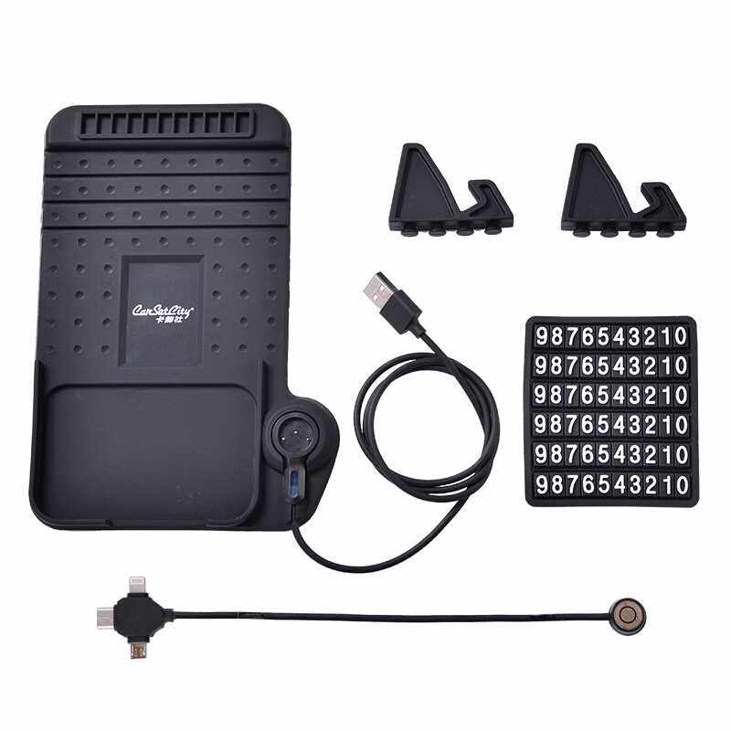 Cardecorated social on-board mobile phone holder Multi-functional charging bracket anti-slip cushion parking number plate