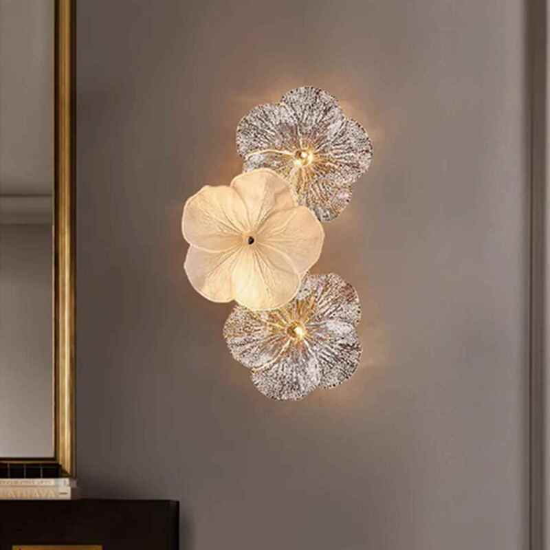 Living Room Wall Lamp French Floral Cream Style Wall Lamp 2026 New Model Staircase Background Wall Decoration Bedroom Bedside Wall Lamp
