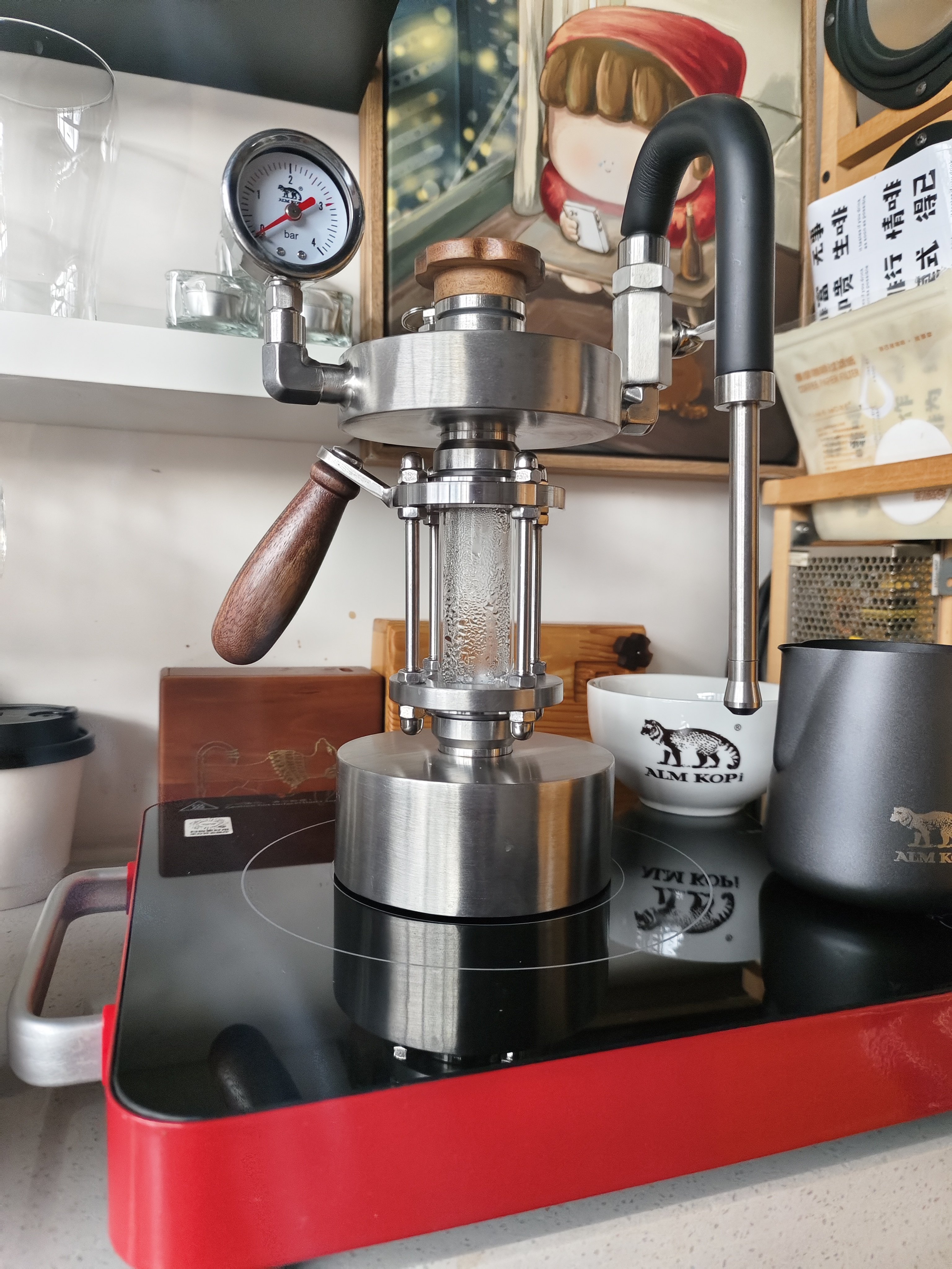 阿莱蔓加特林蒸汽奶泡机家用户外小型便携打奶泡器阿莱曼咖啡拉花评价