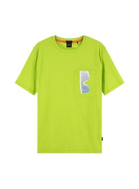 Hugo Boss SS23 orange系列图案印花圆领短袖休闲百搭T恤男款绿色