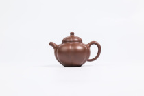 Containing Buds with green bottom groove push hole 200CC ribbed vessel made by Zhao Man Yixing purple clay teapot