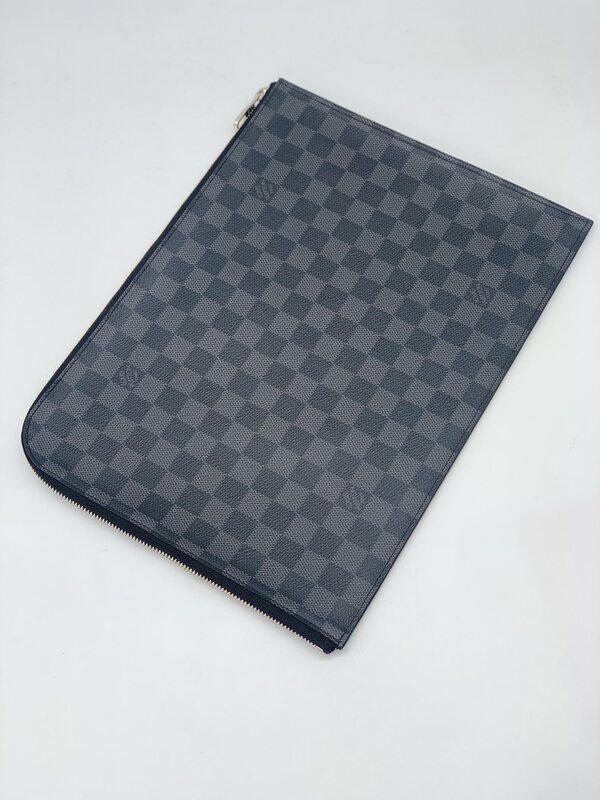 [95% New] Lv Louis Vuitton Pochette Jour Checkered Handbag Men's Clutch Bag Card Holder
