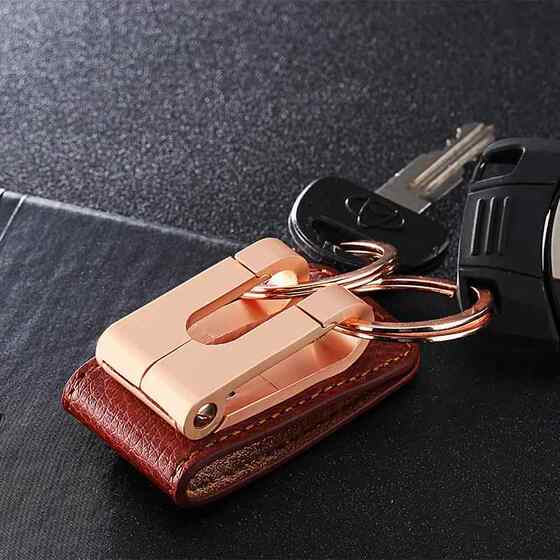 German Craftsmanship Belt Keychain Classic Men's Anti-Loss High-End Exquisite Premium Feel Bag Hanging Double Loop Car Keychain