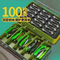 Anti-hanging bottom reinforced lead head hook Luya fake bait T-tail soft bait fishing bass cocked mandarin fish soft worm Luya box set