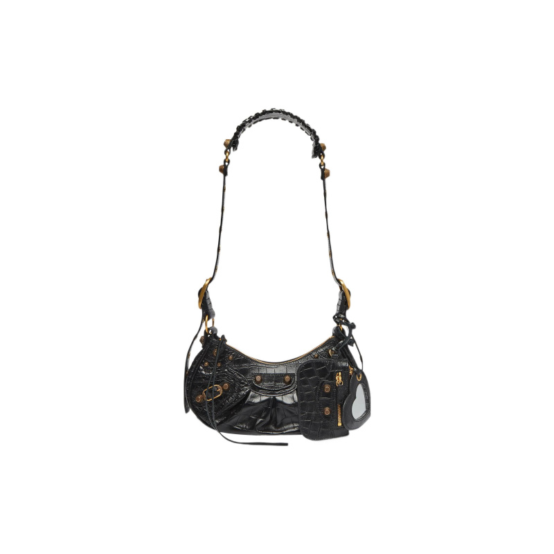 Unused Balenciaga/Le Cagole Black Leather Women's Small Shoulder Bag