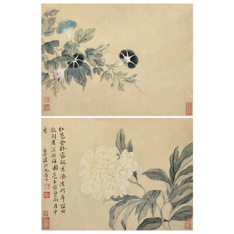 恽寿平《花鸟小品》中国画花鸟画古画复制中式字画国画数字画收藏