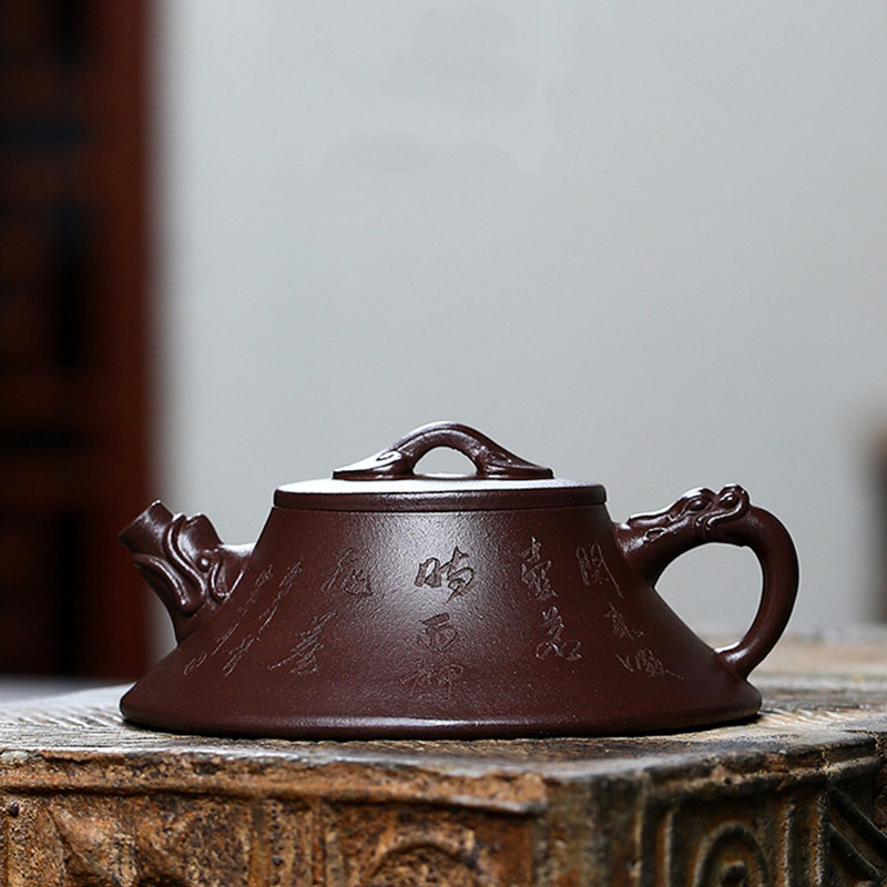 Original Mine Old Purple Clay Handmade Dragon With Ruyi Stone Ladylike Teapot Ball hole Purple Sand Pot Lixing Auction