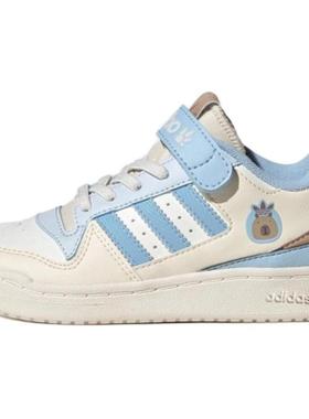 adidas originals FORUM LOW C 时尚潮流 低帮 儿童板鞋 蓝色