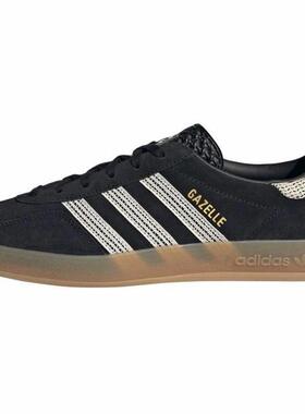 adidas originals GAZELLE INDOOR 舒适  低帮 板鞋 女款 黑色