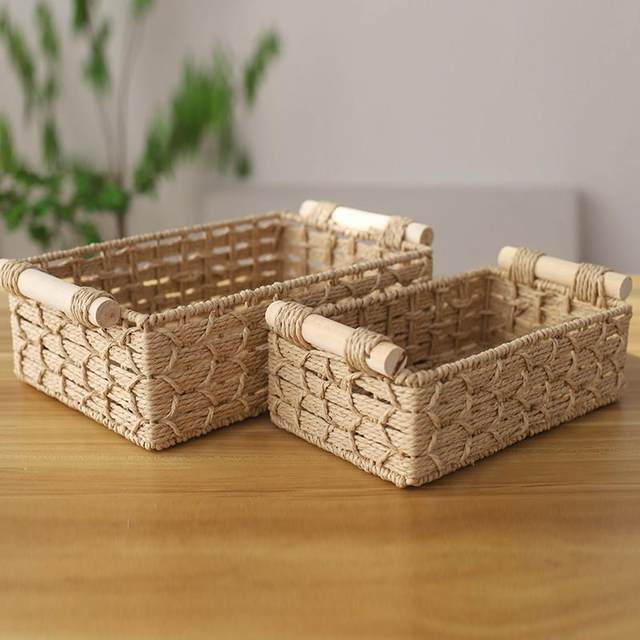 Hand-woven storage basket storage basket porch storage box wooden basket snack mask storage box household basket