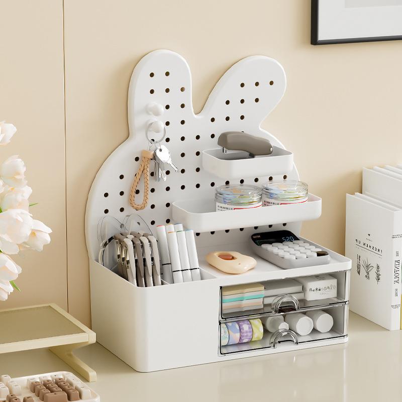 Desktop rabbit hole plate storage rack work station student dormitory desk pen holder desk drawer storage box sorting box