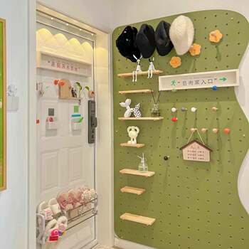 Creative hole board door back porch wall storage rack wall-mounted rack wave shape hole board