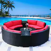 之 藤 YOUZHITENG ghế sofa mây kết hợp bàn cà phê đặt bộ giải trí ngoài trời ban công - Nội thất siêu thị