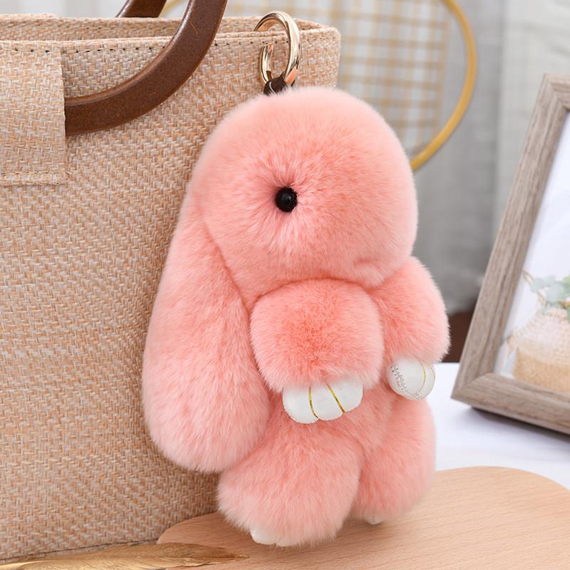 Cute Plush Toy Rabbit Keychain, Cute Little Rabbit Pendant, Plush Doll, Bag Phone Charm, Keychain, Rex Rabbit Fur