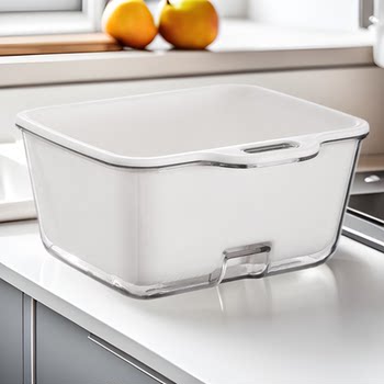 Small Plastic Fruit Tray with Drainage, Kitchen Equipment, Simple Double-Layer Draining Basket, Coffee Table Hanging Design