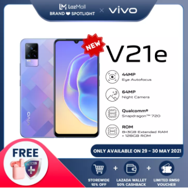 [NEW] vivo V21e Smartphone 8GB + 128GB