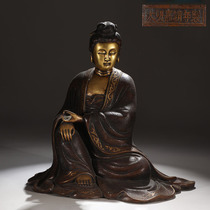 C2082 Ming Dynasty Jiajing model gilt bronze seated Guanyin statue