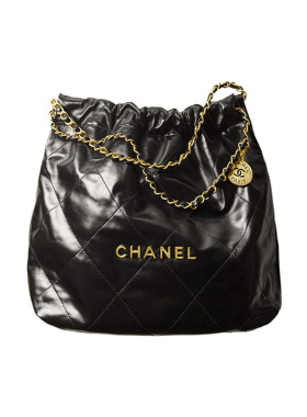 9.9新Chanel/香奈儿22Bag牛皮黑色女款中号托特包购物袋单肩包