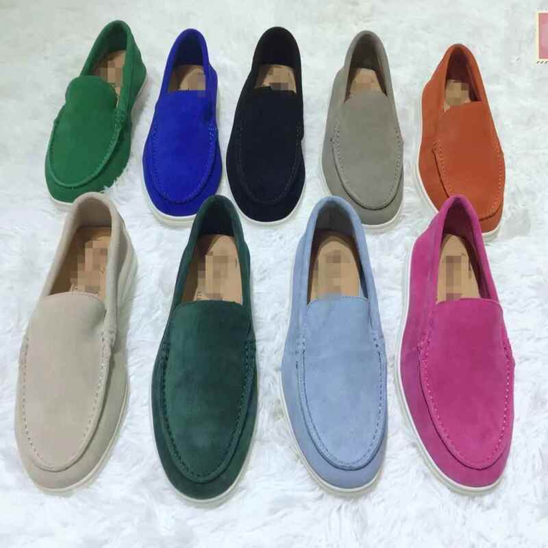 Factory Direct Sales Couple Style High-End Lp Slip-On Soft-Soled Casual Genuine Leather Shoes, Comfortable and Versatile Loafers