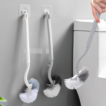 Toilet brush long handle toilet brush no dead ends bathroom household wall-mounted squatting pit soft bristles cleaning wall hanging