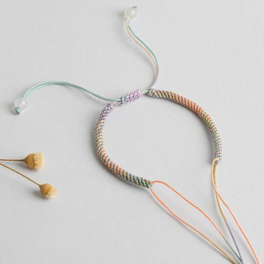 No. 72 Jade Thread Hand-Woven Semi-Finished Bracelet Dragon Boat Festival Gradient Colorful Hand Rope Pendant Lanyard DIY Material