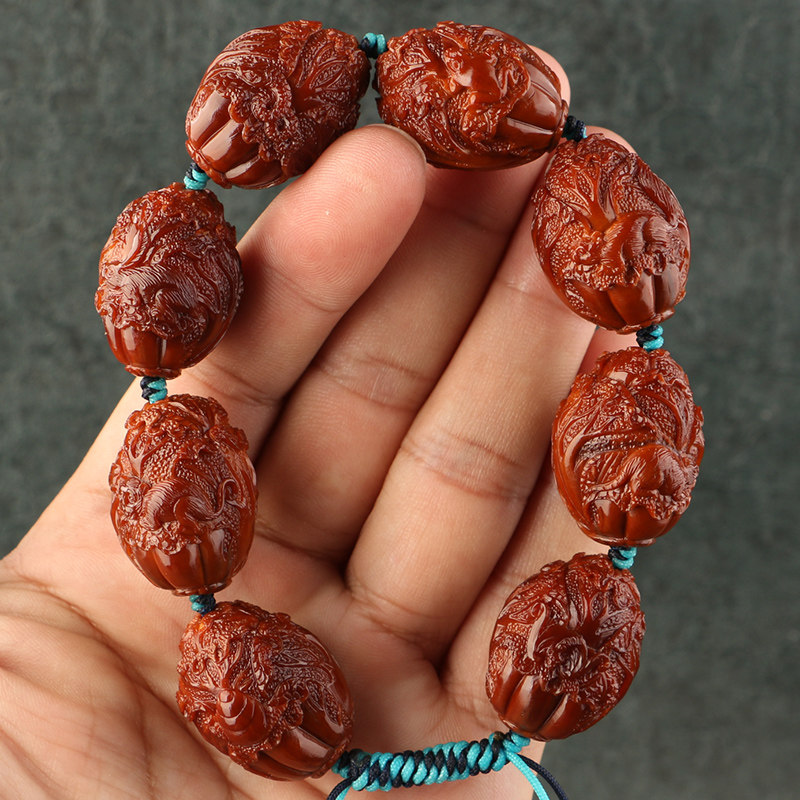 2 0x2 6cm Jade Jade Bag Pulp (FORTUNE) Chen Qiang Works Olive Nuclear engraving Three Flower Old Oil Nuclear Wen Playlist