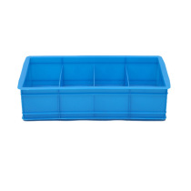 New material square 04 plastic four-grid zero plastic box warehouse turnover box blue grid five-gold material box grid box