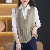 Single-breasted cardigan vest 2023 autumn new slim fashion layered top jacket sleeveless waistcoat for women