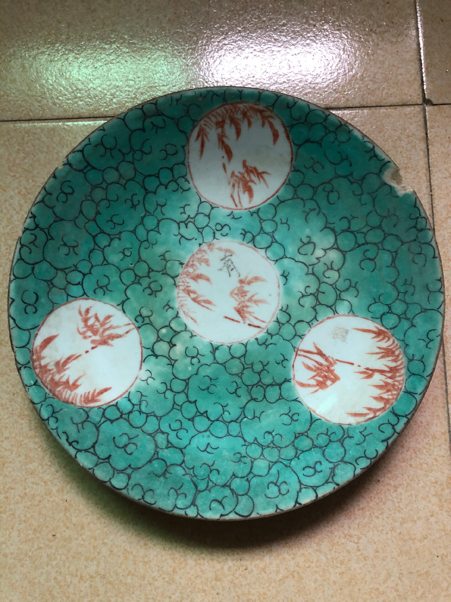 藏品推荐---大清嘉庆年制松石绿釉棒槌瓶_瓷器
