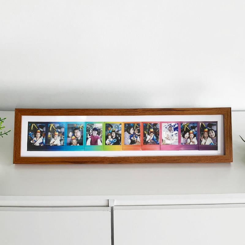 Polaroid Storage Photo Frame Display Stand, Special Rainbow Gradient Photo Paper, Solid Wood Long Strip DIY Graffiti Small Gift Polaroid Storage Photo Frame Display Stand, Special Rainbow Gradient Photo Paper, Solid Wood Long Strip DIY Graffiti Small Gift