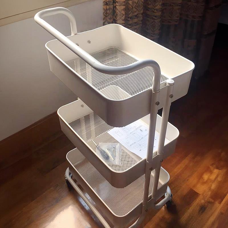 Cosmetics Storage Trolley, Storage Rack, Snacks and Miscellaneous Items Organizer, Dormitory Bedroom, Home Kitchen, Bathroom, Multi-Functional