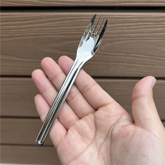 1810不锈钢儿童勺子吃面叉便携婴儿宝宝勺叉套装学生餐具甜品勺叉