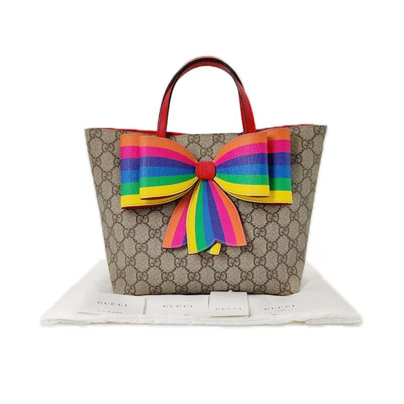 [95% New] Gucci/Gucci Double g Printed Children's Bag Women's Colorful Bow Handbag