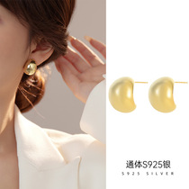 Under the Banyan Tree S925 silver European and American hollow water drop earrings for women glossy exaggerated high-end personalized fashion earrings